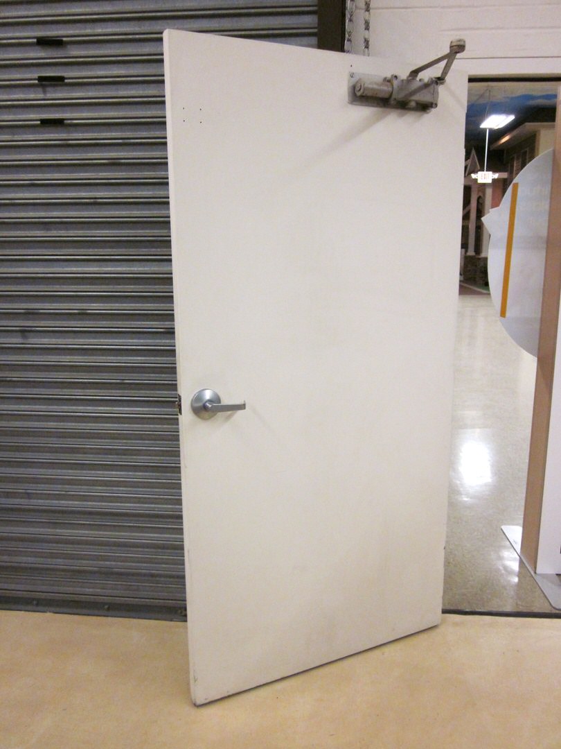 commercial white metal door